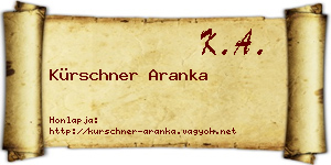 Kürschner Aranka névjegykártya